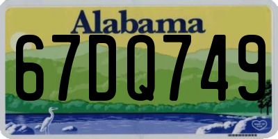 AL license plate 67DQ749