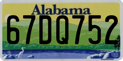 AL license plate 67DQ752