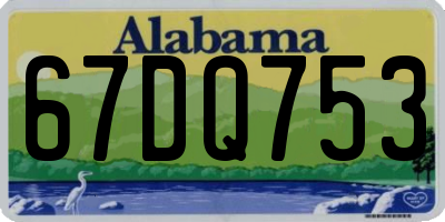 AL license plate 67DQ753