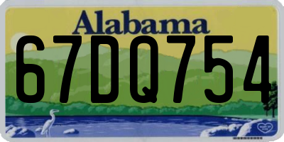 AL license plate 67DQ754