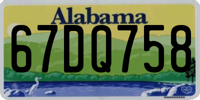 AL license plate 67DQ758