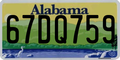 AL license plate 67DQ759