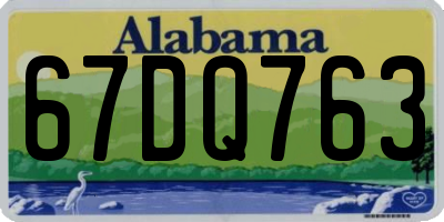 AL license plate 67DQ763