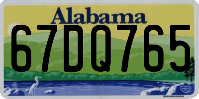 AL license plate 67DQ765