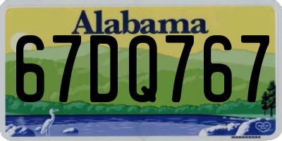 AL license plate 67DQ767