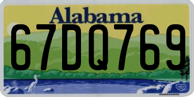 AL license plate 67DQ769