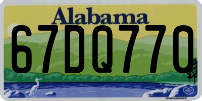 AL license plate 67DQ770