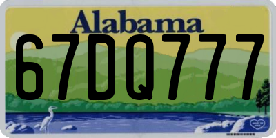 AL license plate 67DQ777