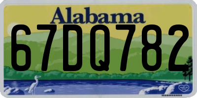 AL license plate 67DQ782