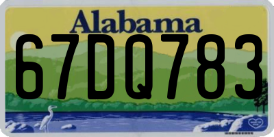 AL license plate 67DQ783