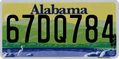 AL license plate 67DQ784