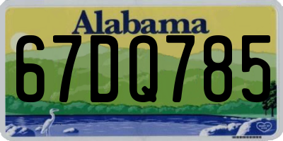 AL license plate 67DQ785