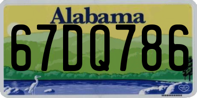 AL license plate 67DQ786