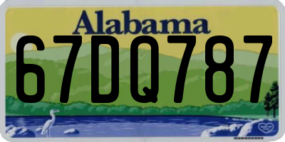 AL license plate 67DQ787