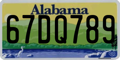 AL license plate 67DQ789