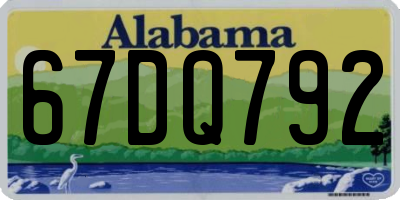 AL license plate 67DQ792