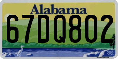 AL license plate 67DQ802