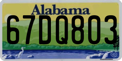 AL license plate 67DQ803