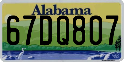 AL license plate 67DQ807