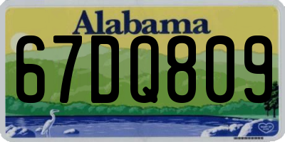 AL license plate 67DQ809