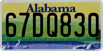 AL license plate 67DQ830