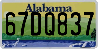 AL license plate 67DQ837