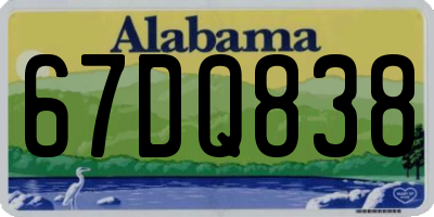 AL license plate 67DQ838