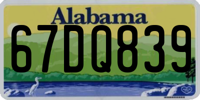 AL license plate 67DQ839