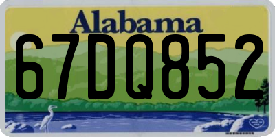 AL license plate 67DQ852