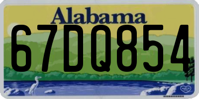 AL license plate 67DQ854