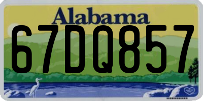 AL license plate 67DQ857