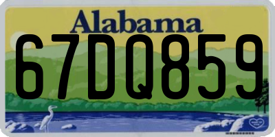 AL license plate 67DQ859