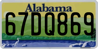 AL license plate 67DQ869