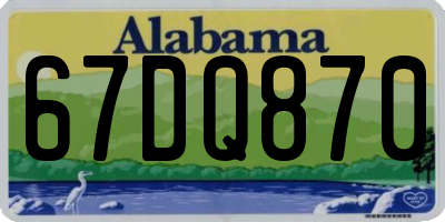 AL license plate 67DQ870