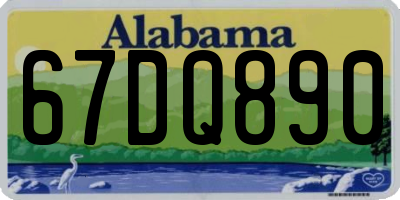 AL license plate 67DQ890