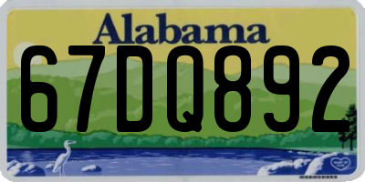 AL license plate 67DQ892