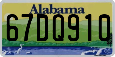 AL license plate 67DQ910