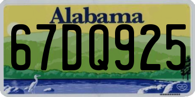 AL license plate 67DQ925