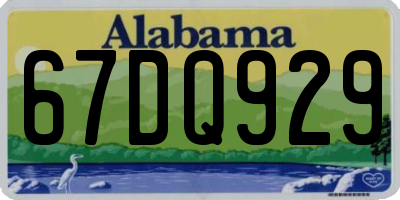 AL license plate 67DQ929