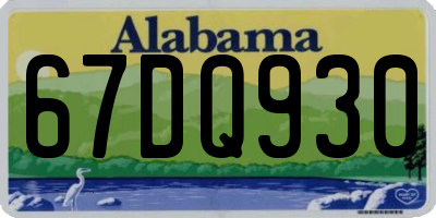 AL license plate 67DQ930