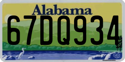 AL license plate 67DQ934