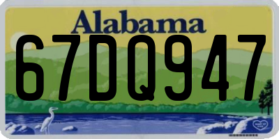 AL license plate 67DQ947