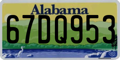 AL license plate 67DQ953