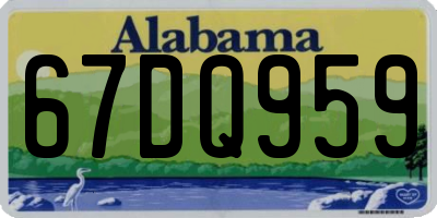 AL license plate 67DQ959