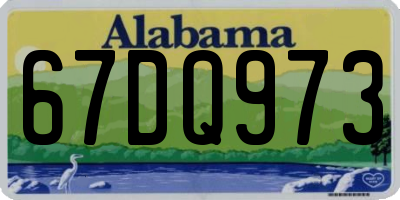 AL license plate 67DQ973