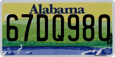 AL license plate 67DQ980