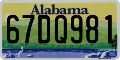 AL license plate 67DQ981