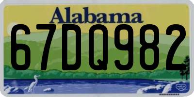 AL license plate 67DQ982