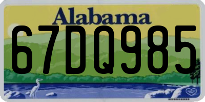 AL license plate 67DQ985