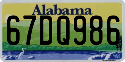 AL license plate 67DQ986